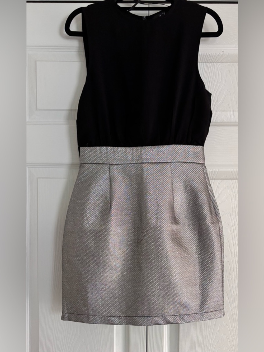 AX Paris Black and Silver Two-Tone Pencil Dress